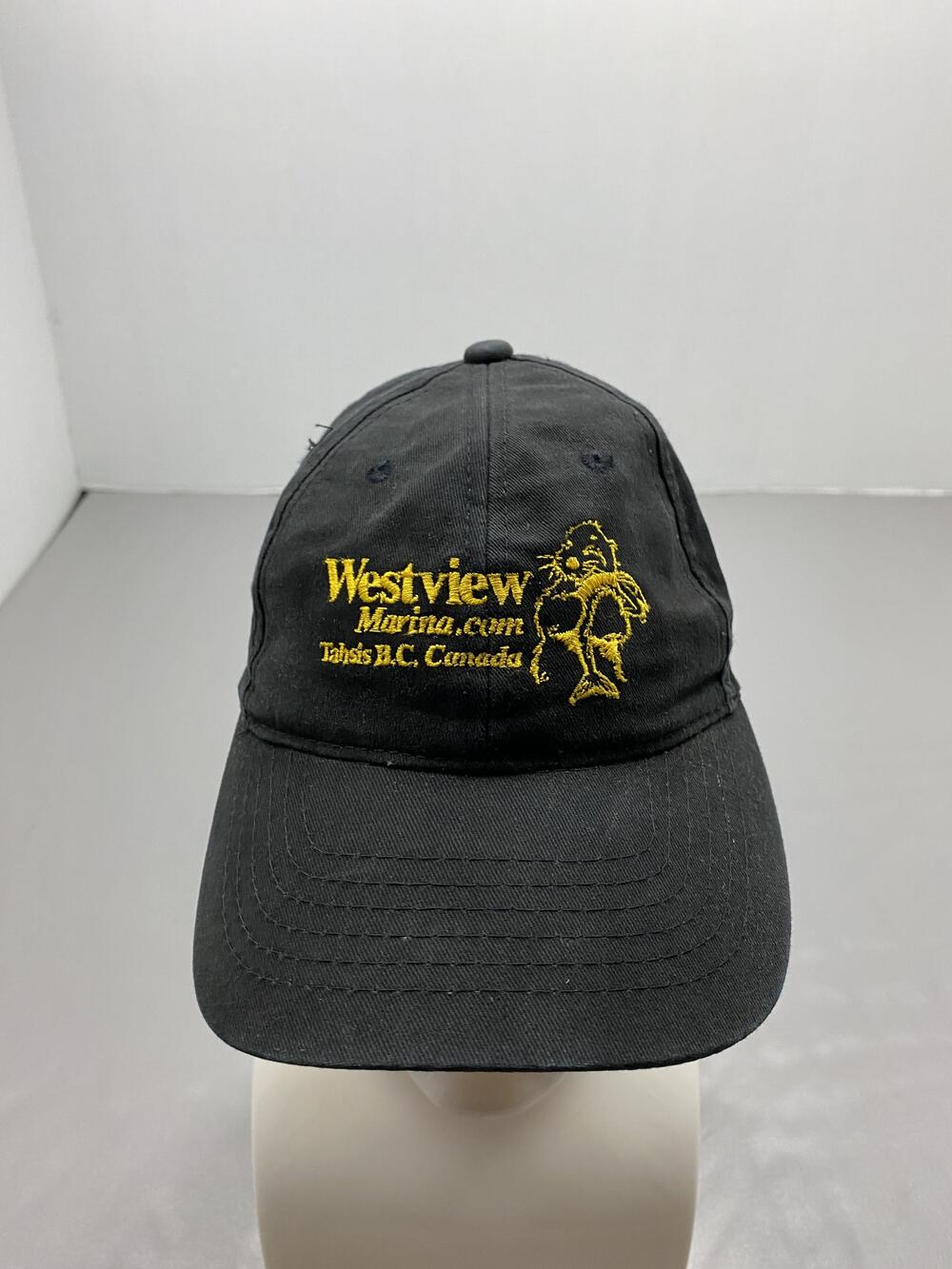 Westview Marina Hat Cap Strap Back One Size Black Twill Cotton Baseball Cap Mens